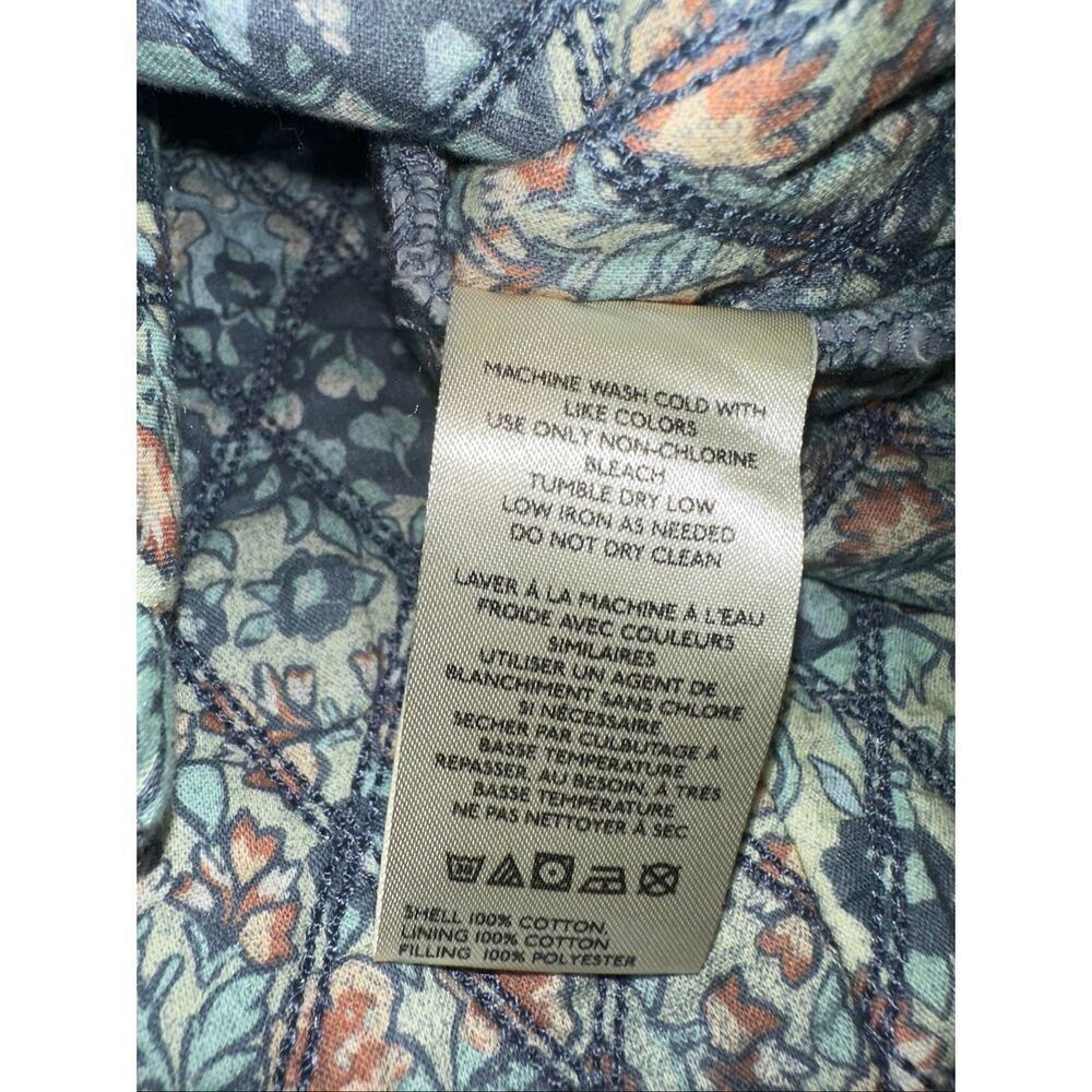 Free People Size 10 Darla Quilted Mini Skirt Blue Floral Cotton Pockets - Picture 7 of 9